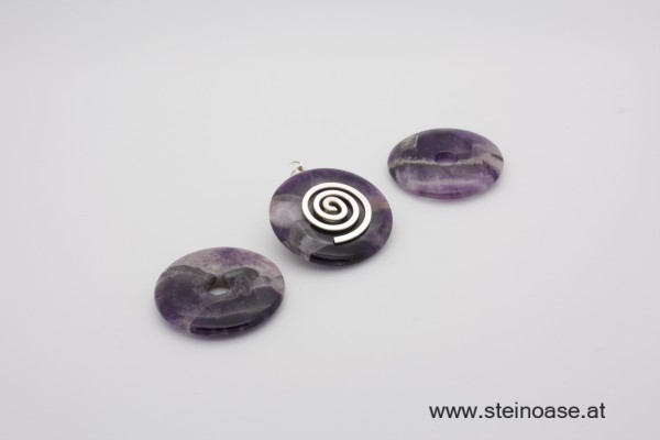 1 Stk. Donut 40mm Amethyst Chevron dunkel